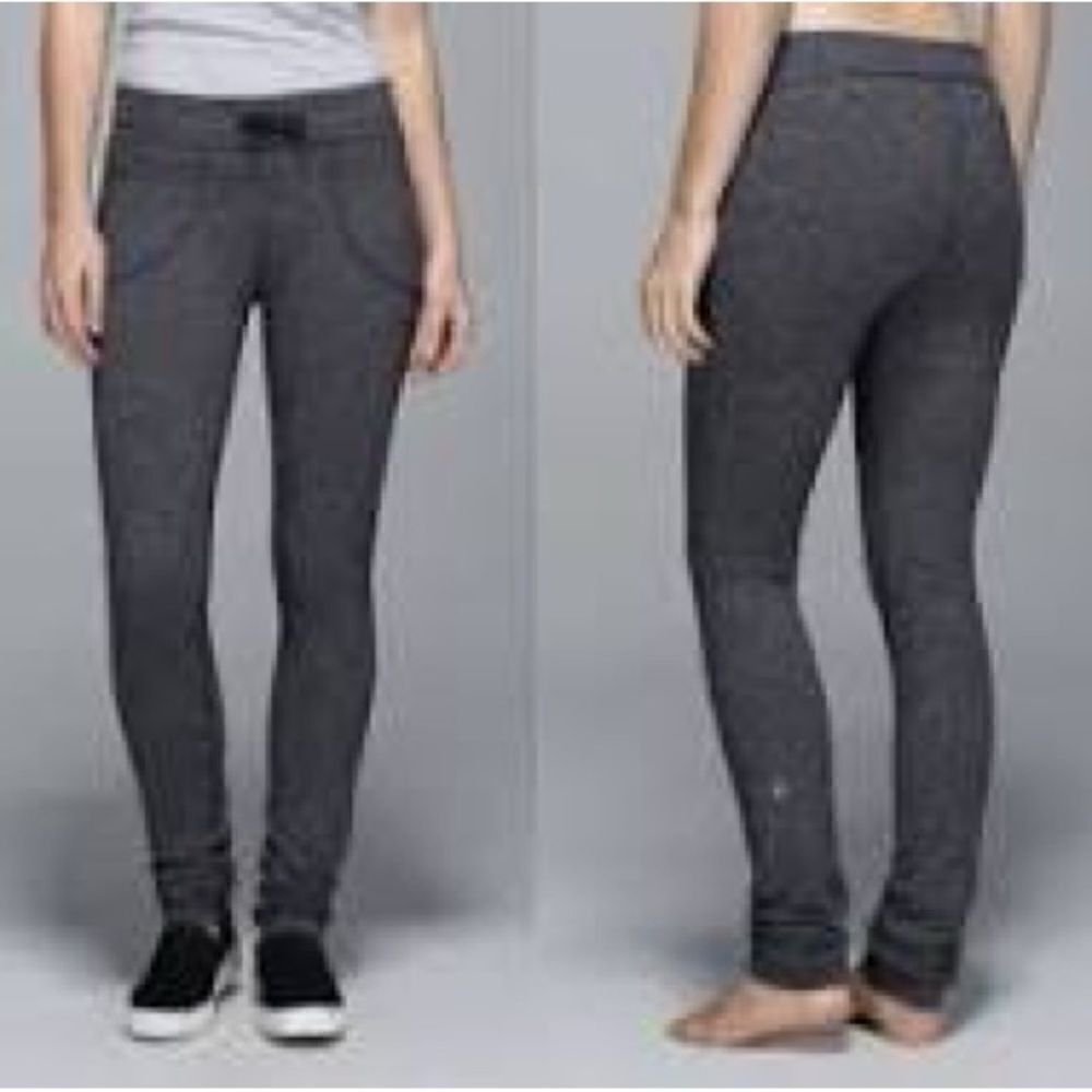 Lululemon Skinny Will Pant *Full-On Luon Giant Herringbone Black Heathered Black